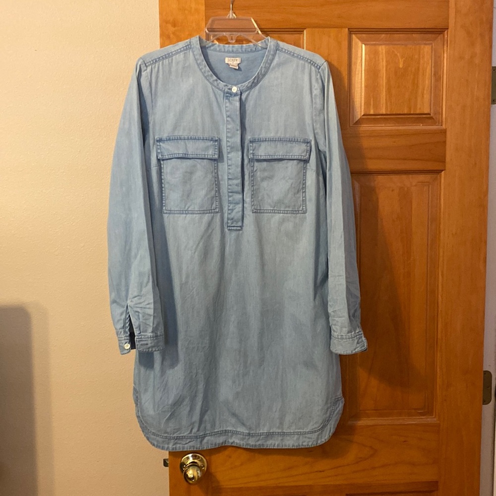 J Crew chambray denim tunic dress